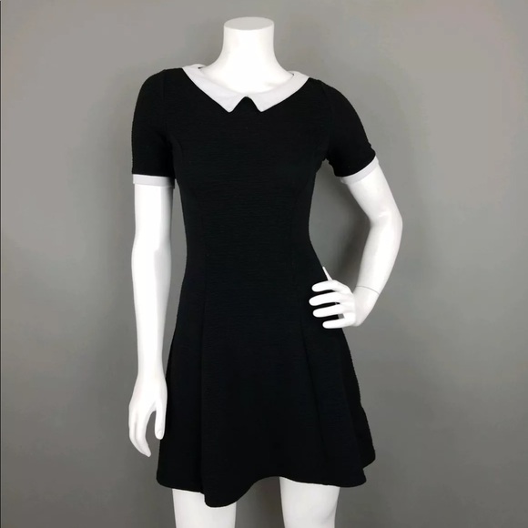 black skater dress with white collar